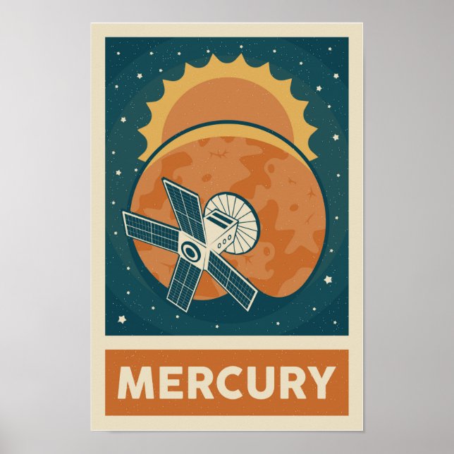 Poster de Satélite Mercury Retro Galaxy (Frente)
