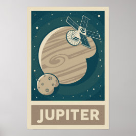 Poster de Satélite Retro Galáxia Júpiter