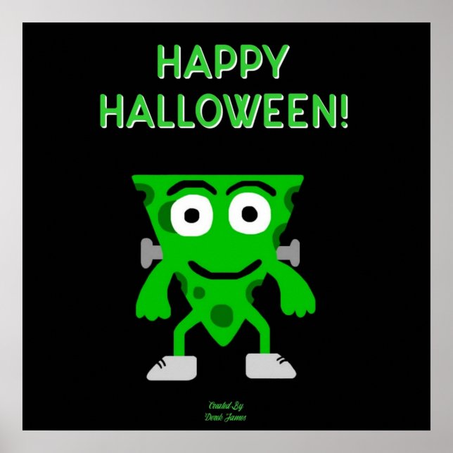 Poster de Saudações de Halloween de FrankenCheese (Frente)