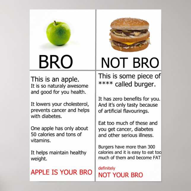 Poster de saúde, Apple, motivação para perda de pe (Frente)
