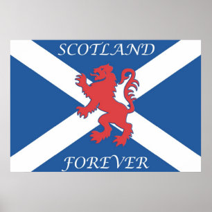 Póster De Scotland bandeira desenfreado do leão para