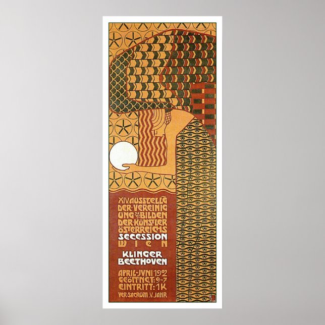 Poster de Secessão da exposição de Viena 14, 1902 (Frente)