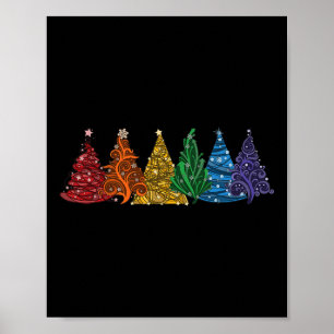 Poster De Seis Vetores De Árvores De Natal Do Orgulho Lgb