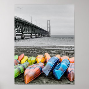 Poster de Seleção de Cores e Ponte Mackinac