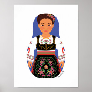 Poster de Serb Brunette Matryoshka