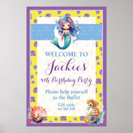 Poster de Sereia Mágica, Cuta e Colorida