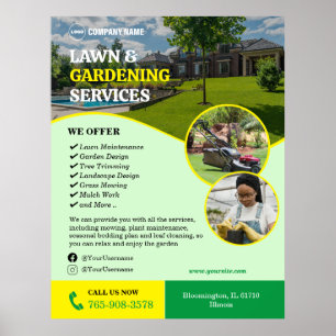 Poster de Serviços de Jardinagem de Jardinagem