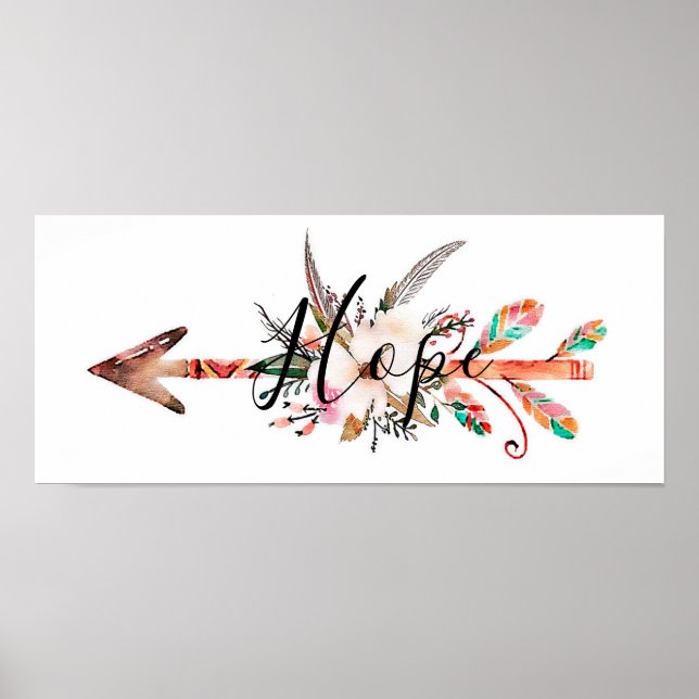 poster de seta floral "Hope" (Frente)