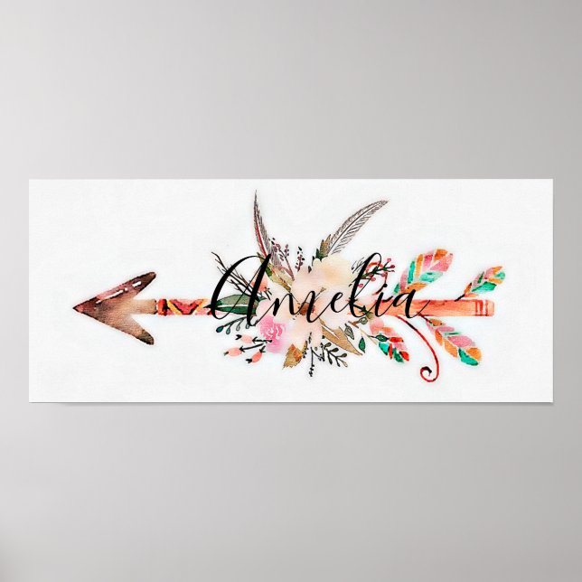 Poster de seta floral personalizada (Frente)
