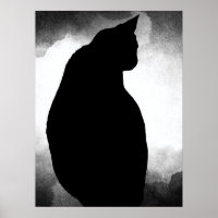 Poster de Silhouette Gato Preto