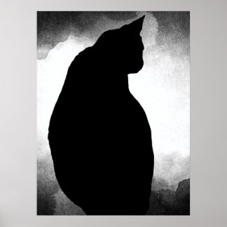 Poster de Silhouette Gato Preto