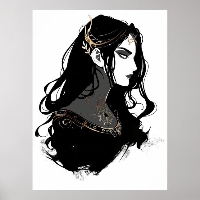 Poster de Silhueta de Cavalo Gracioso (Frente)
