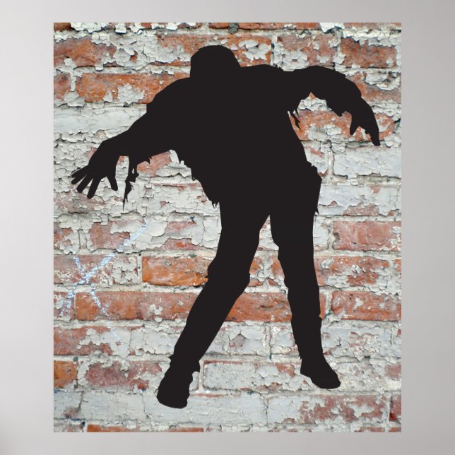 poster de silhueta de zombie ambulante (Frente)