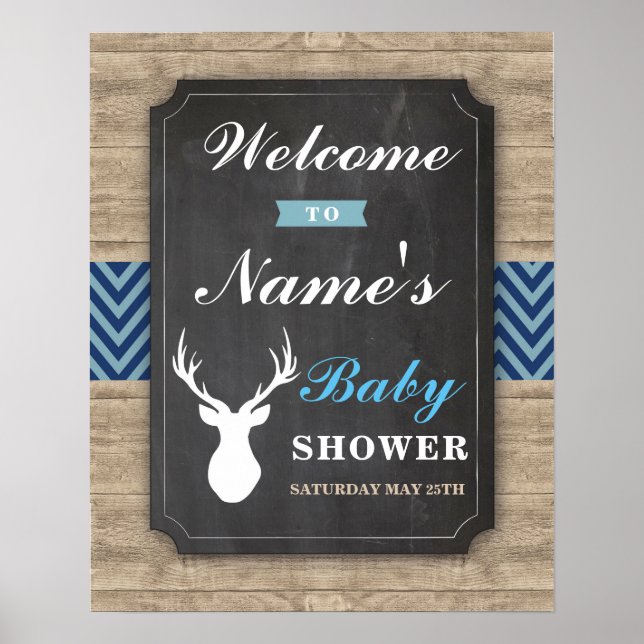 Poster de sinal de boas-vindas Chá de fraldas Garo (Frente)