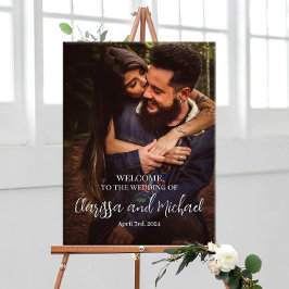 Poster de sinal de boas-vindas de casamento com fo
