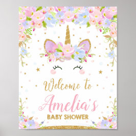 Poster de Sinal de Boas-vindas do Unicorn Chá de f
