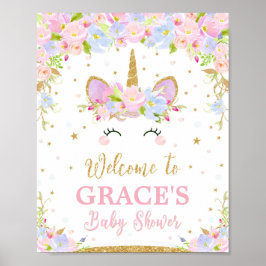 Poster de Sinal de Boas-vindas do Unicorn Chá de f