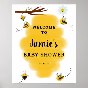Poster de Sinal de Boe Chá de fraldas de Bumble B