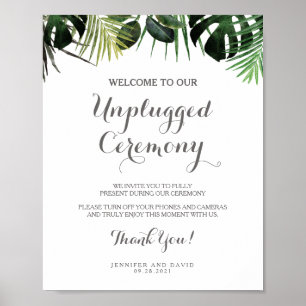 Poster de Sinal de Cerimônia de Casamento Tropica