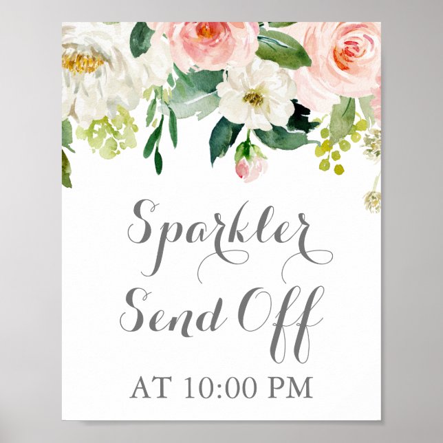 Poster de Sinal de Desativação do Sparkler da Flor (Frente)