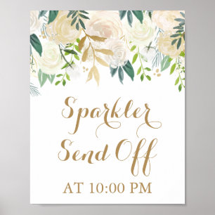 Poster de Sinal de Desativação do Sparkler de Flor