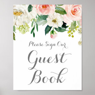 Poster de Sinal de Livro de Convidado de Casamento