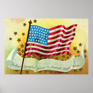 Poster de Sinalizador Americano de Banner Spangled