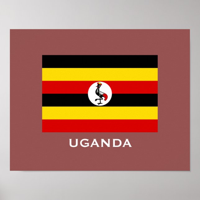 Poster de Sinalizador Clássico de Uganda (Frente)