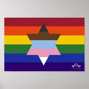 Poster de Sinalizador de Orgulho Inclusivo Judaico