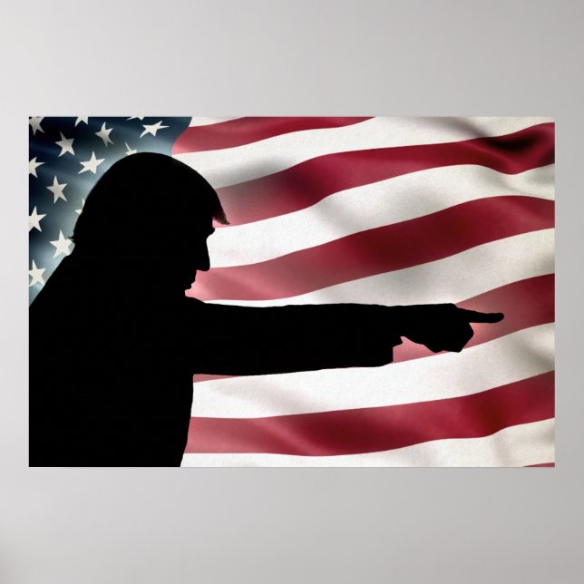 Poster de Sinalizador de Silhouette de Trump (Frente)