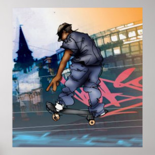 Poster de Skateboarder Urbano
