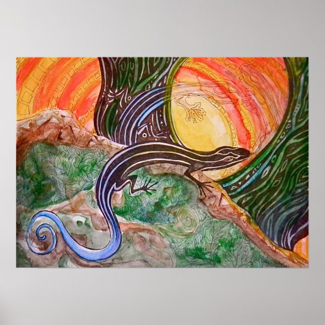 Poster de Skink com Links Azuis (Frente)