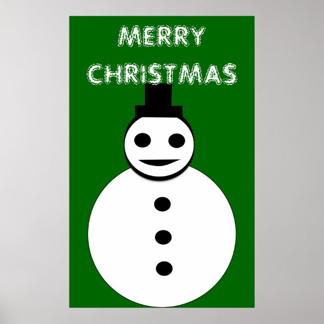 Poster de Snowman de Natal sorridente (Frente)