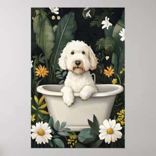 Poster de Soft Coated Wheaten Terrier na Banheira