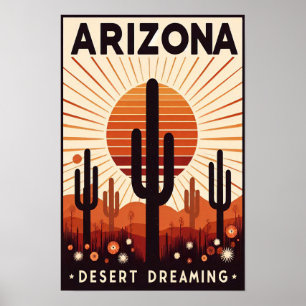 Poster de Sonhos do Deserto de Arizona Vintage
