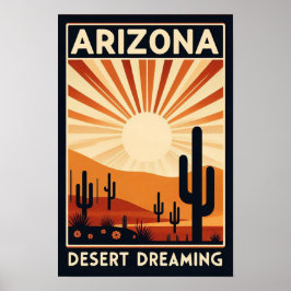 Poster de Sonhos do Deserto de Arizona Vintage