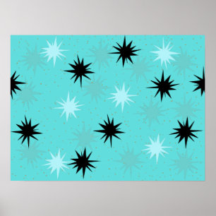 Poster de Starbursts de Turquesa Atômica