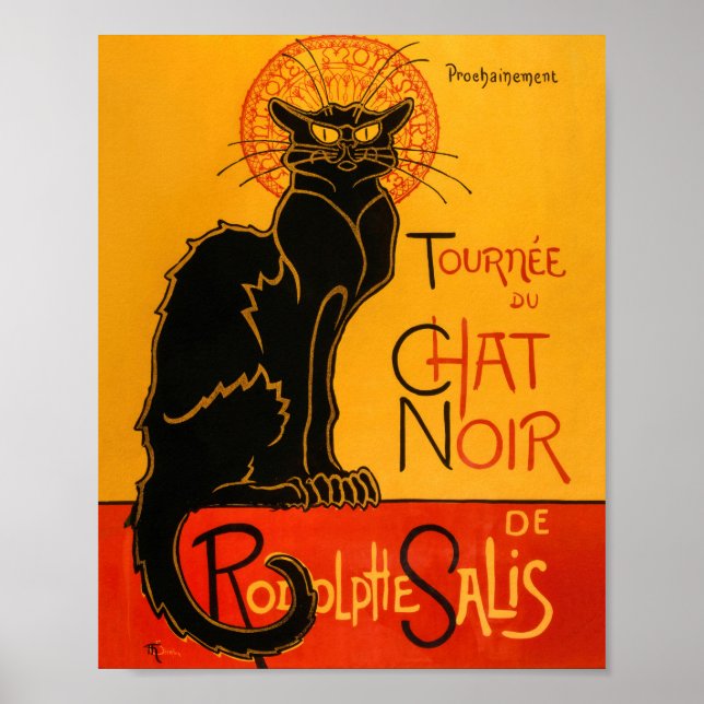 Poster de Steinlen no Halloween do Gato Negro (Frente)