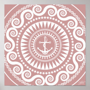 Poster De StellaRoot da âncora formal roxo do bebê para