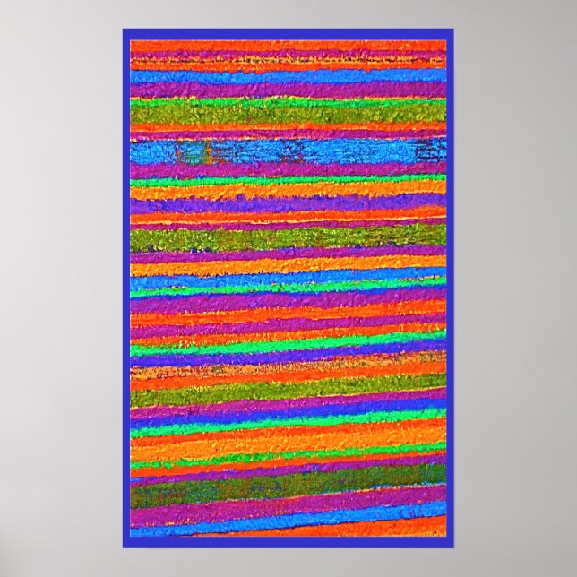 Poster de stripes multicolorido (Frente)