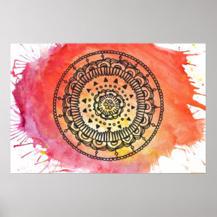 Poster de Sun Mandala quente.