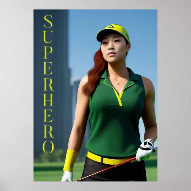 Poster de Super-Herói do Golfe (Frente)