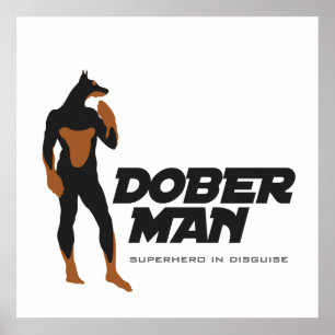 Poster de Super-Herói DoberMan/Modelo de Impressão