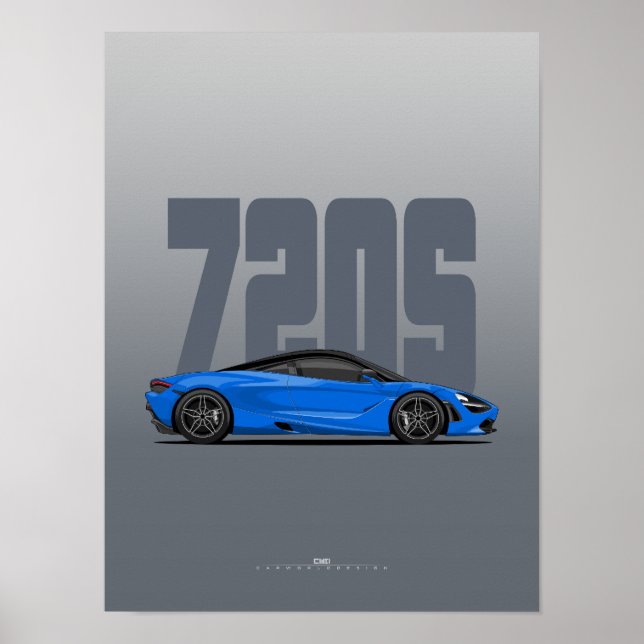 poster de Supercarro 720S - Azul (Frente)