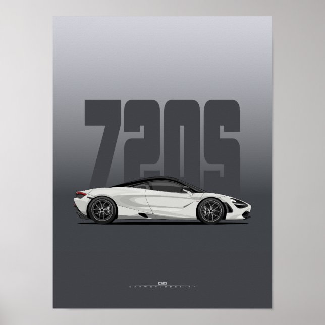 poster de Supercarro 720S - Branco (Frente)
