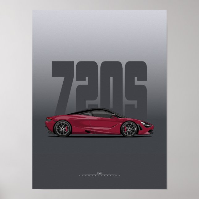poster de Supercarro 720S - Vermelho Memphis (Frente)