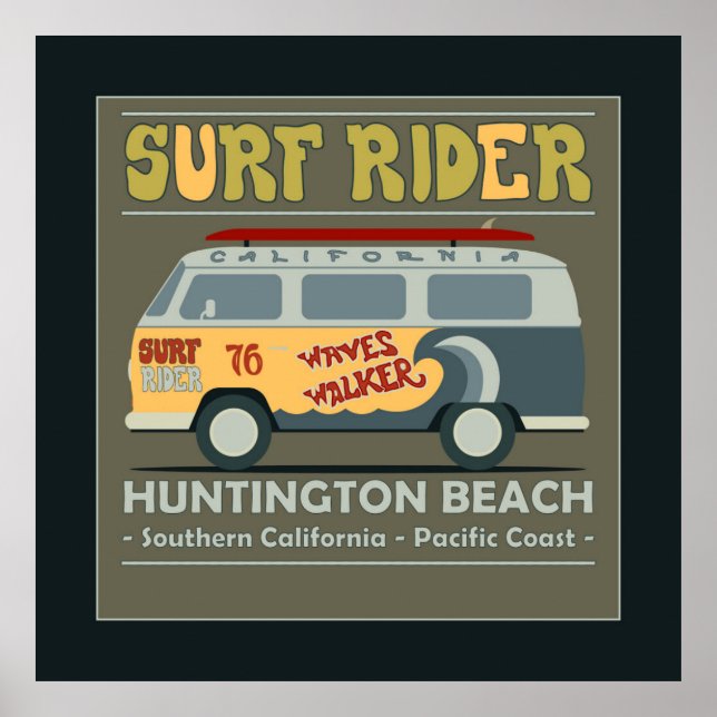 Poster de Surf Rider Huntington Beach (Frente)