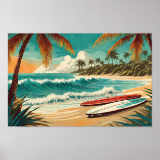 Poster de surfe retrorreflector