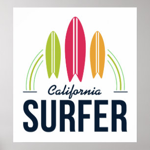 Poster de Surfer de Localização Personalizada