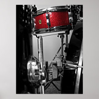 Poster de Tambor de Snare Vermelho